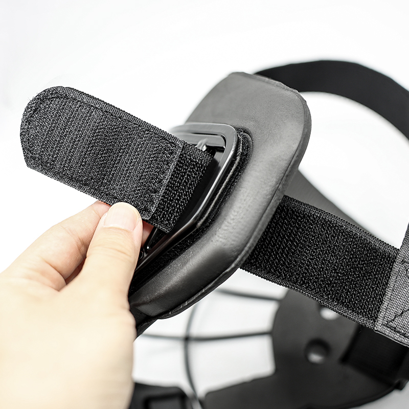 قناع لاعب دفاع ركن جزاء الهوكي المعدني الأسود على شكل عين القطة