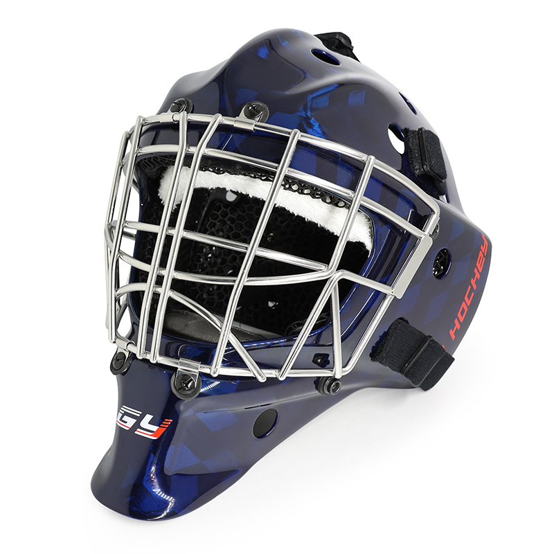 بطانة مطبوعة ثلاثية الأبعاد مخصصة للبالغين XL خوذة حارس المرمى لهوكي الجليد