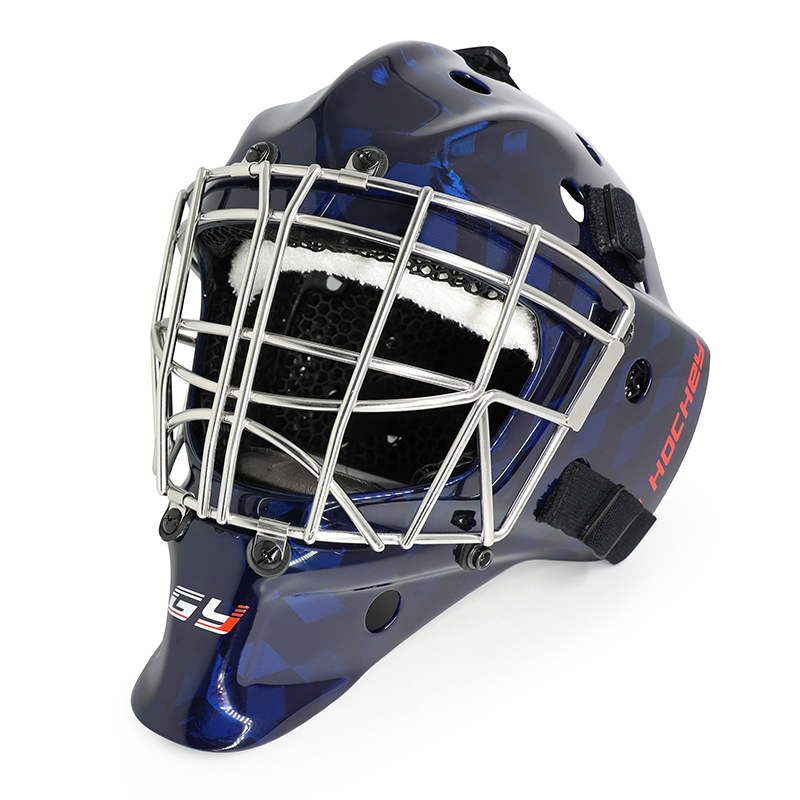 بطانة مطبوعة ثلاثية الأبعاد مخصصة للبالغين XL خوذة حارس المرمى لهوكي الجليد