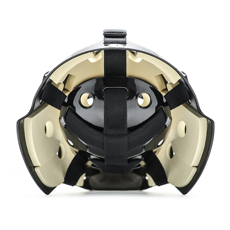 خوذة حارس المرمى الواقية من الفولاذ الأبيض لهوكي الجليد