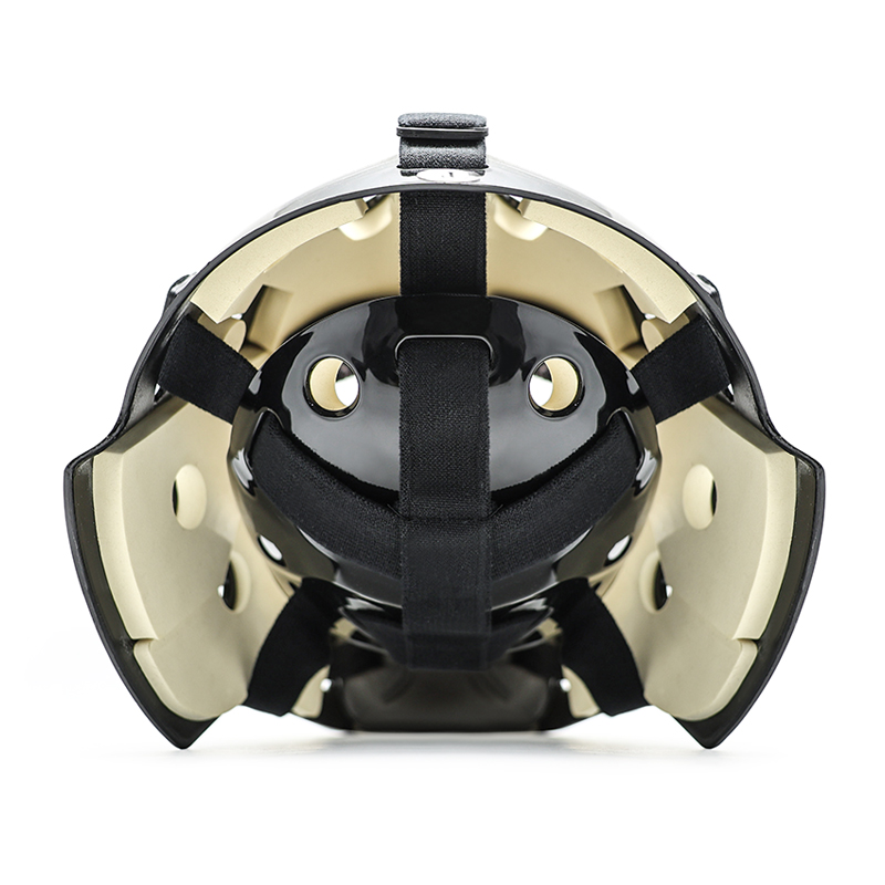 خوذة حارس المرمى الواقية من الفولاذ الأبيض لهوكي الجليد