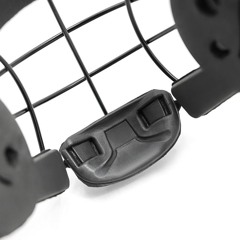 قناع لاعب دفاع ركن جزاء الهوكي المعدني الأسود على شكل عين القطة